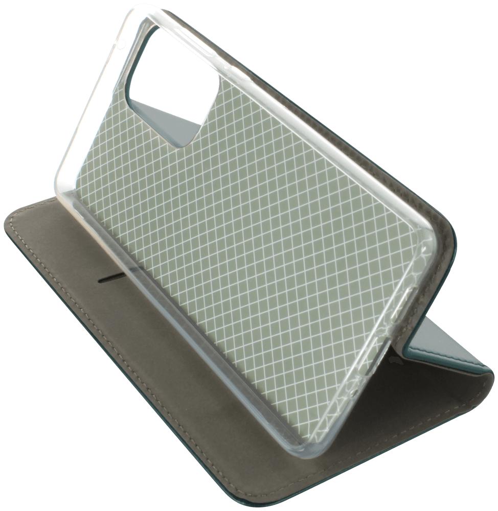 Samsung Galaxy A73 5G (SM-A736B) oldalra nyíló flipes bőrtok asztali tartó funkciós sötétzöld