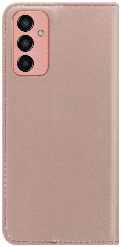 Samsung Galaxy M23 5G (SM-M236B) oldalra nyíló flipes bőrtok asztali tartó funkciós rozéarany