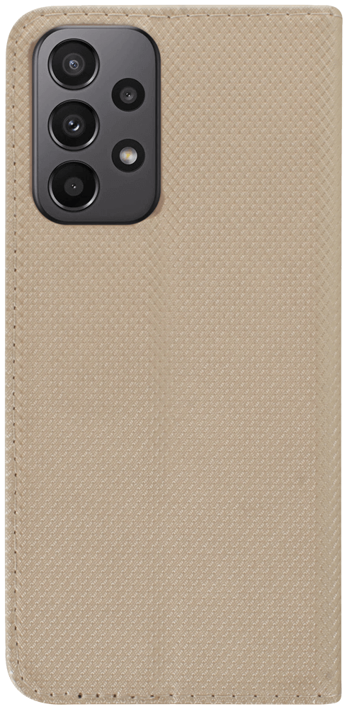 Samsung Galaxy A23 (SM-A235F) oldalra nyíló flipes bőrtok rombusz mintás arany