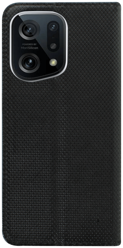 Oppo Find X5 oldalra nyíló flipes bőrtok rombusz mintás fekete