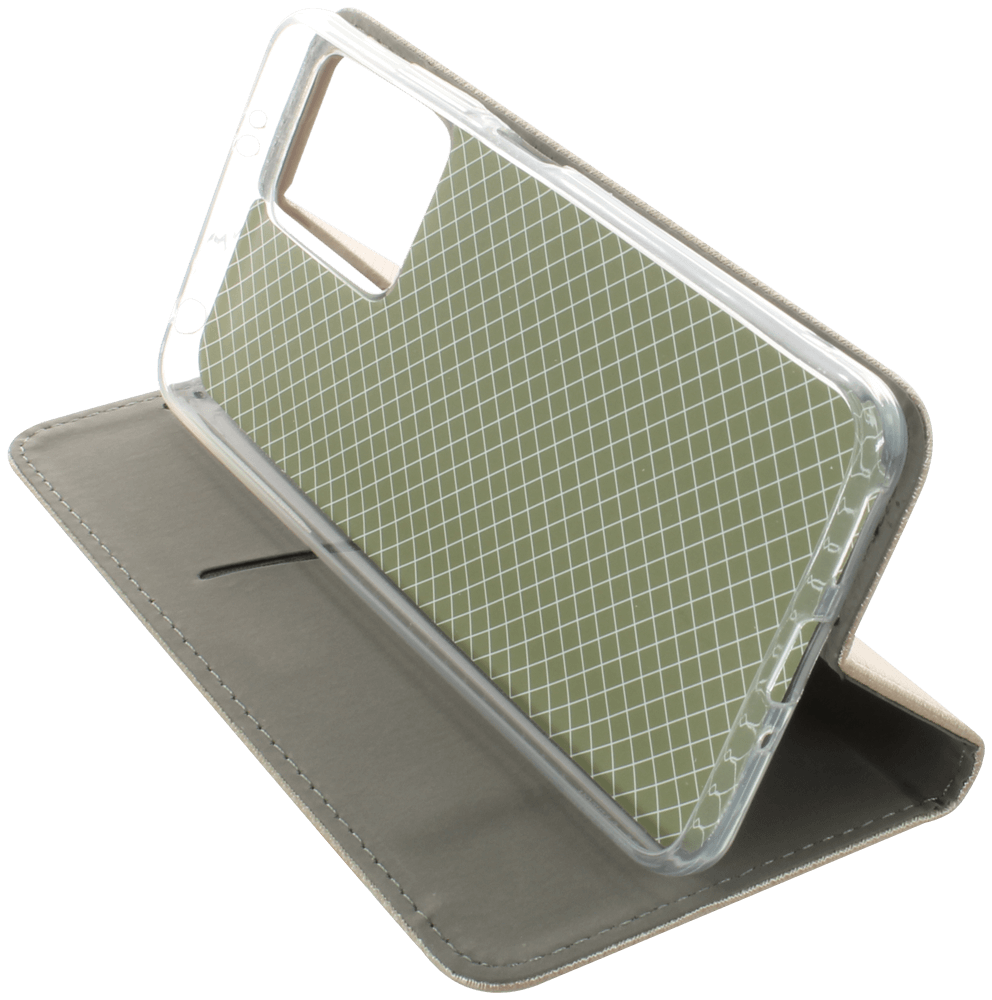 Xiaomi Redmi Note 12 5G oldalra nyíló flipes bőrtok rombusz mintás arany