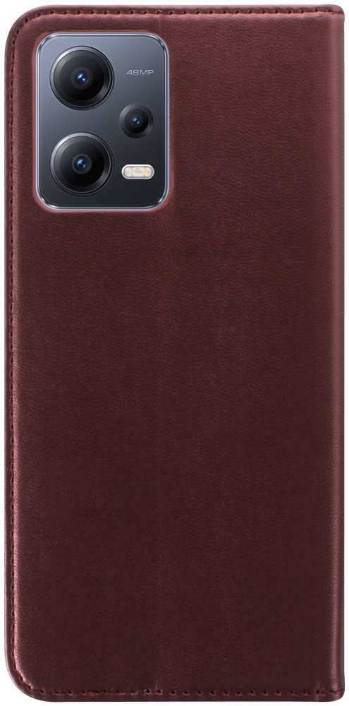 Xiaomi Redmi Note 12 5G oldalra nyíló flipes bőrtok asztali tartó funkciós bordó