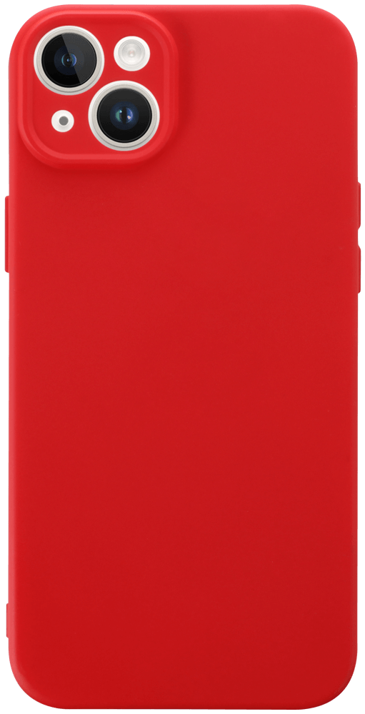 Apple iPhone 14 Plus szilikon tok kameravédővel matt piros