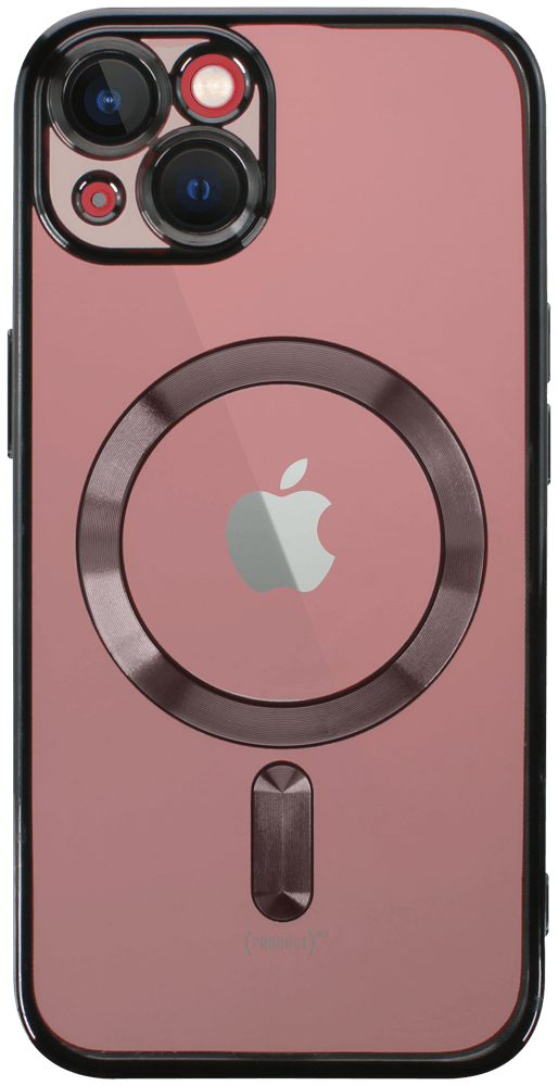 Apple iPhone 13 szilikon tok fémhatású gyári MagSafe kameravédővel átlátszó