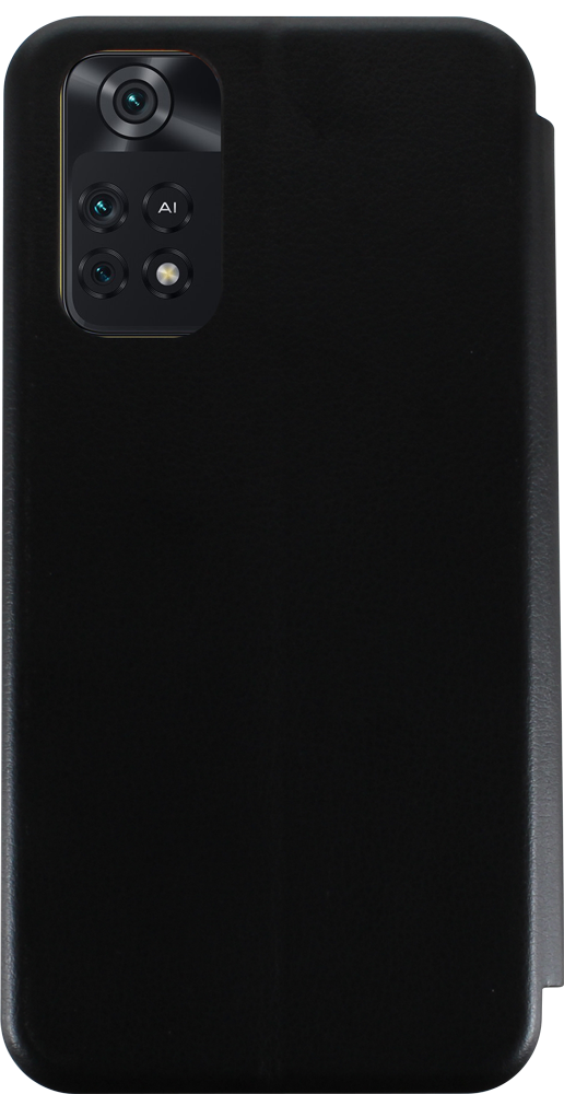 Xiaomi Poco M4 Pro oldalra nyíló mágneses flipes bőrtok prémium minőség fekete