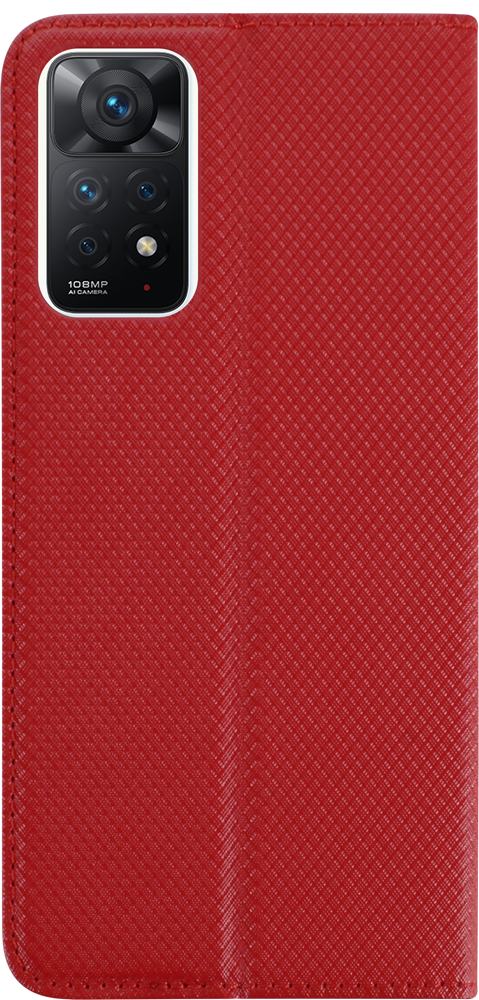 Xiaomi Redmi Note 11 Pro oldalra nyíló flipes bőrtok rombusz mintás piros