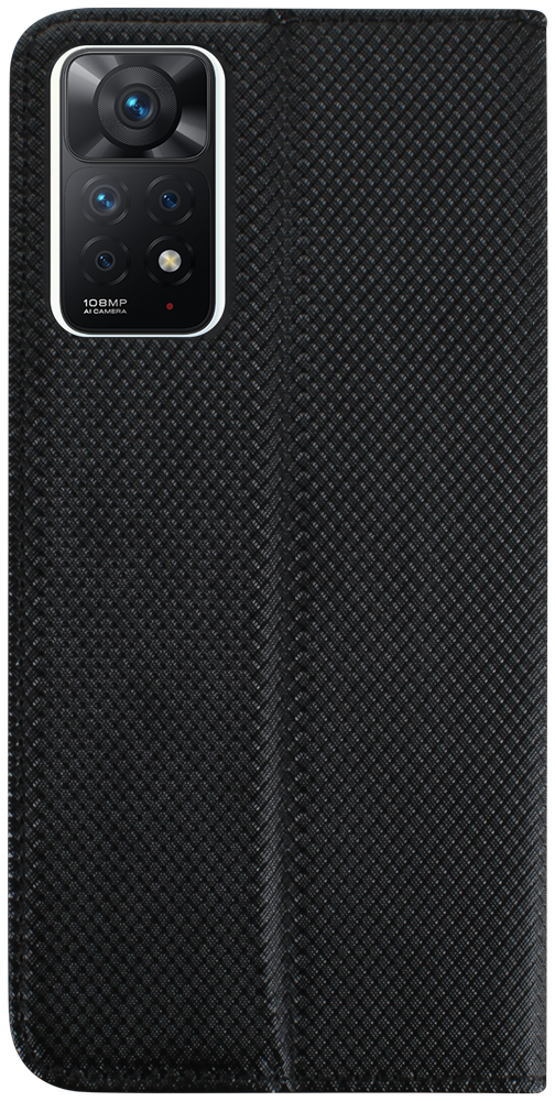 Xiaomi Redmi Note 11 Pro oldalra nyíló flipes bőrtok rombusz mintás fekete