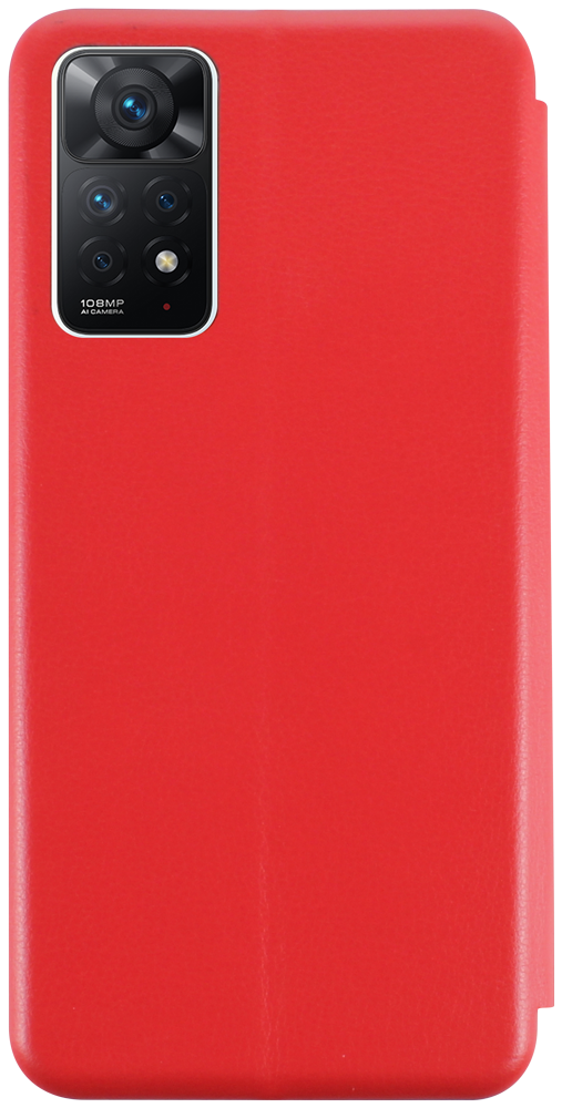 Xiaomi Redmi Note 11 Pro oldalra nyíló mágneses flipes bőrtok prémium minőség piros