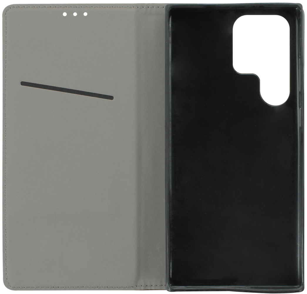 Samsung Galaxy S23 Ultra (SM-S918B) oldalra nyíló flipes bőrtok asztali tartó funkciós fekete