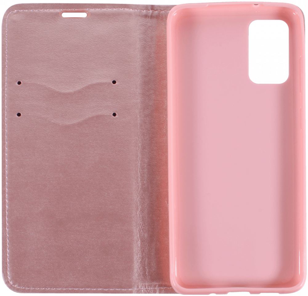 Samsung Galaxy S20 Plus 5G (SM-G986F) oldalra nyíló flipes bőrtok asztali tartó funkciós rozéarany