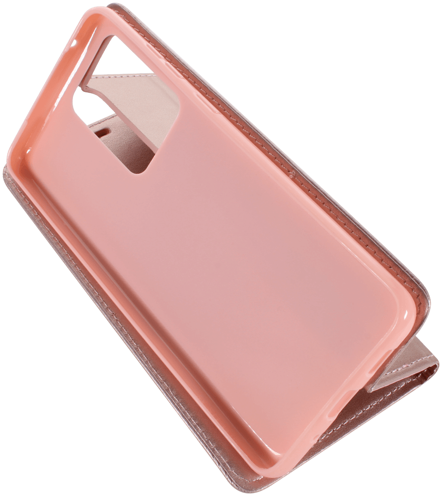 Samsung Galaxy S20 Ultra 5G (SM-G988B) oldalra nyíló flipes bőrtok asztali tartó funkciós rozéarany