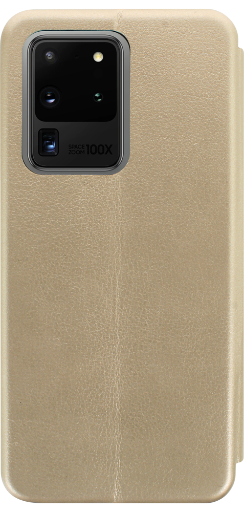 Samsung Galaxy S20 Ultra 5G (SM-G988B) oldalra nyíló mágneses flipes bőrtok prémium minőség arany