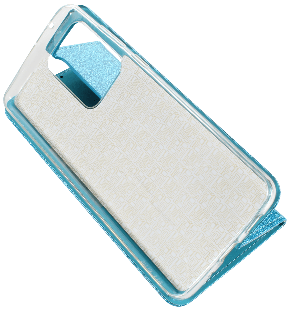 Samsung Galaxy S20 Ultra 5G (SM-G988B) oldalra nyíló flipes bőrtok csillámos kék