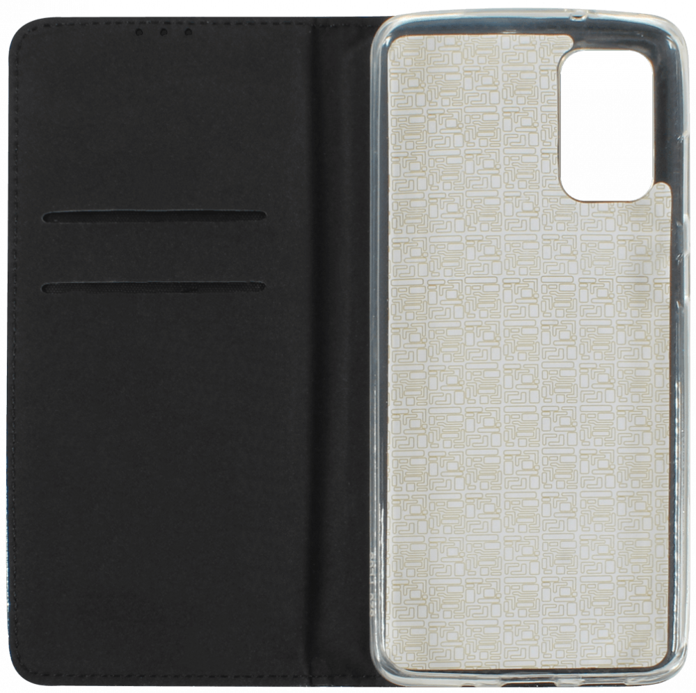 Samsung Galaxy S20 Plus 5G (SM-G986F) oldalra nyíló flipes bőrtok csillámos fekete