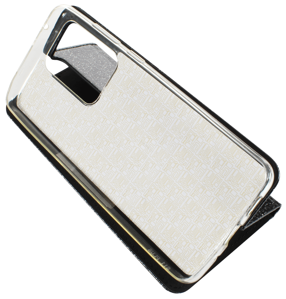 Samsung Galaxy S20 Ultra 5G (SM-G988B) oldalra nyíló flipes bőrtok csillámos fekete