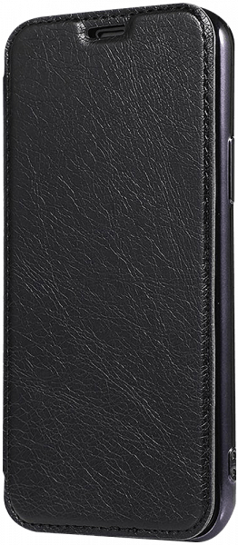 Samsung Galaxy S20 Ultra 5G (SM-G988B) oldalra nyíló flipes bőrtok átlátszó szilikon hátlap, fémhatású keret fekete