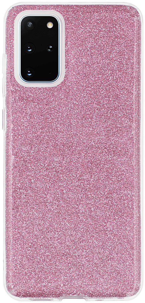 Samsung Galaxy S20 Plus 5G (SM-G986F) szilikon tok csillogó hátlap rózsaszín