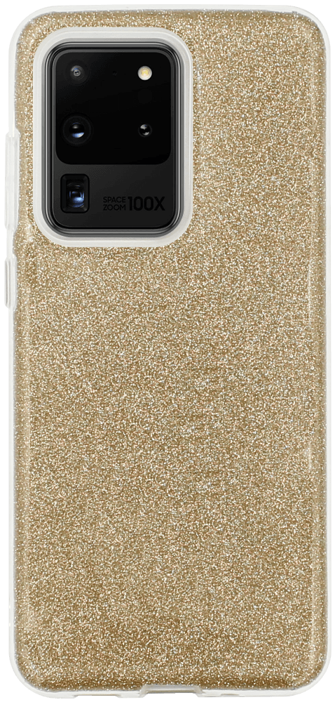Samsung Galaxy S20 Ultra 5G (SM-G988B) szilikon tok csillogó hátlap arany