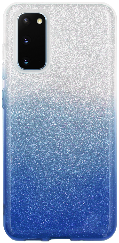 Samsung Galaxy S20 5G (SM-G981F) szilikon tok csillogó hátlap kék/ezüst