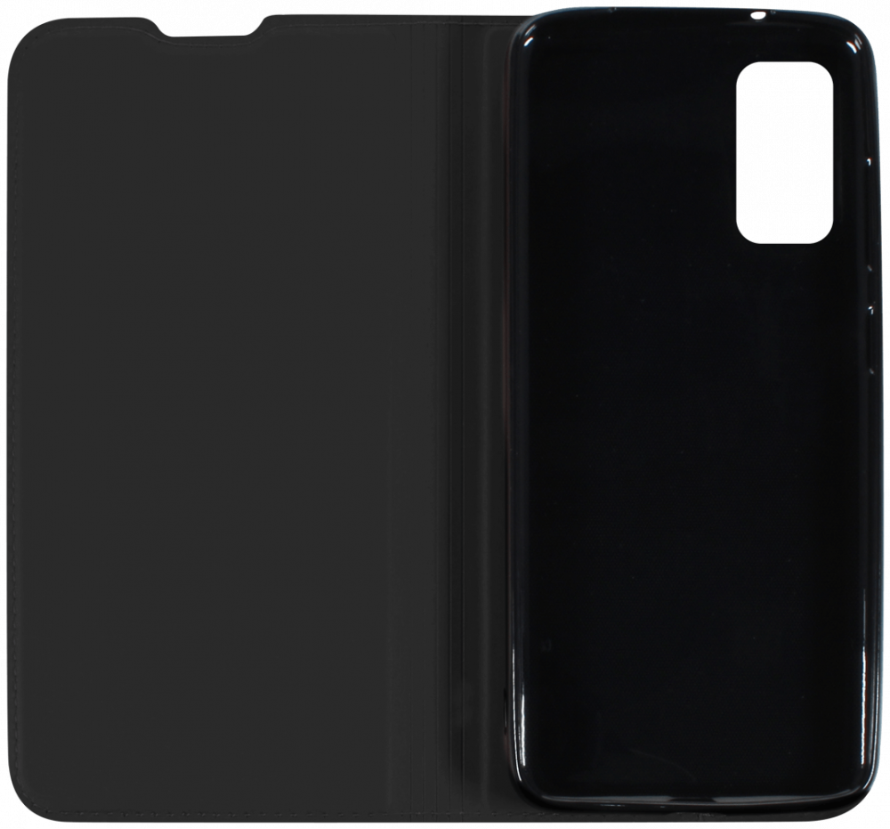 Samsung Galaxy S20 5G (SM-G981F) oldalra nyíló flipes bőrtok elől-hátul mágneses fekete