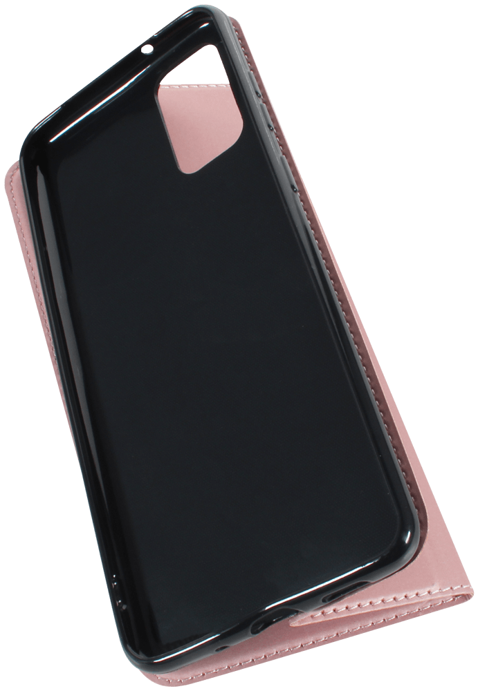 Samsung Galaxy S20 Plus 5G (SM-G986F) oldalra nyíló flipes bőrtok elől-hátul mágneses rozéarany