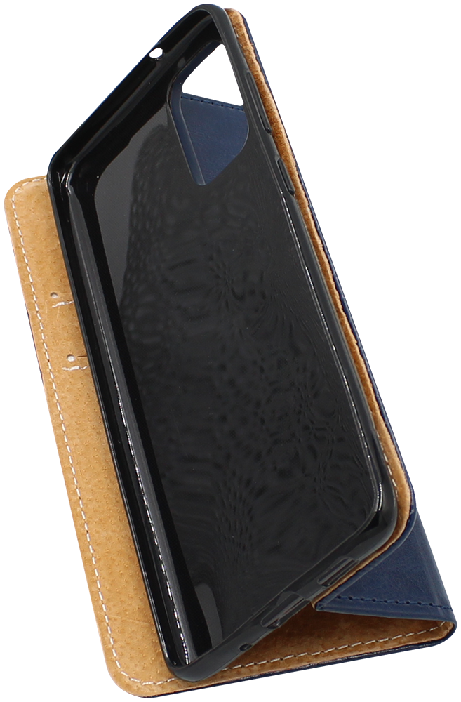 Samsung Galaxy S20 Plus 5G (SM-G986F) oldalra nyíló flipes bőrtok valódi bőr sötétkék
