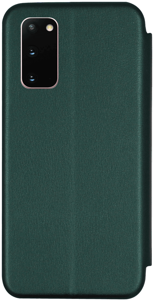 Samsung Galaxy S20 5G (SM-G981F) oldalra nyíló mágneses flipes bőrtok prémium minőség sötétzöld