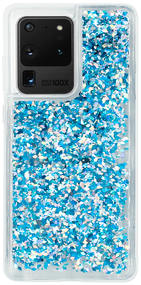 Samsung Galaxy S20 Ultra 5G (SM-G988B) szilikon tok gyári Liquid Sparkle kék/ezüst