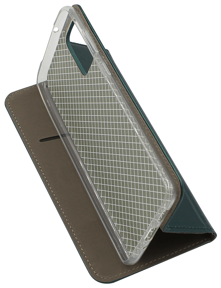 Samsung Galaxy S20 Plus 5G (SM-G986F) oldalra nyíló flipes bőrtok asztali tartó funkciós sötétzöld