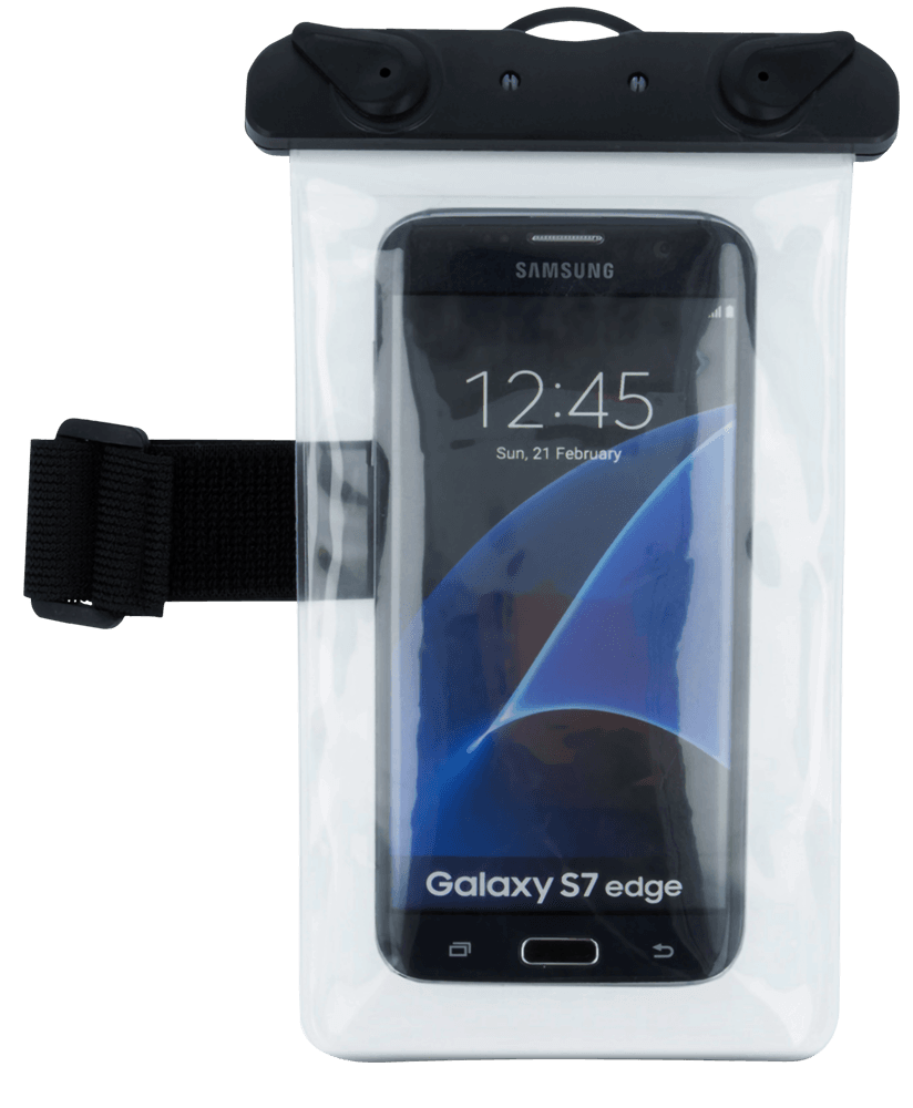 Samsung Galaxy S6 (G920) vízálló tok univerzális, karszalaggal átlátszó