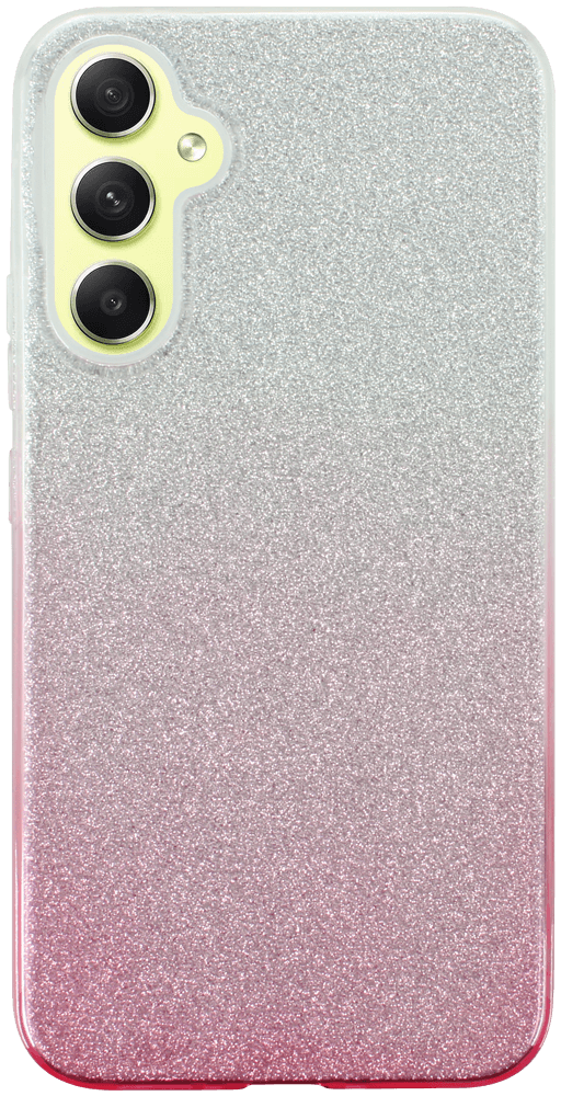 Samsung Galaxy A34 (SM-A346B) szilikon tok csillogó hátlap rózsaszín/ezüst