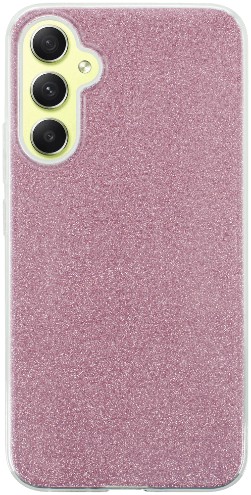Samsung Galaxy A34 (SM-A346B) szilikon tok csillogó hátlap rózsaszín