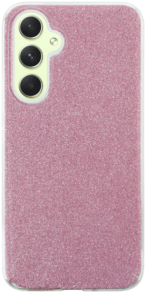 Samsung Galaxy A54 (SM-A546B) szilikon tok csillogó hátlap rózsaszín