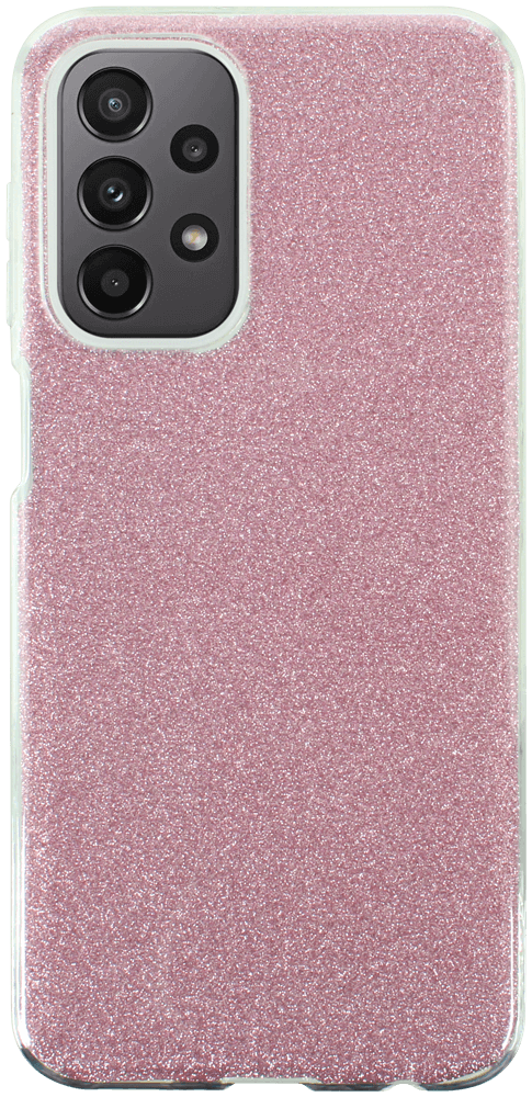 Samsung Galaxy A23 5G (SM-A236B) szilikon tok csillogó hátlap rózsaszín