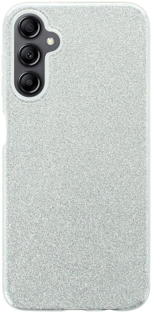 Samsung Galaxy A14 (SM-A145R) szilikon tok kivehető ezüst csillámporos réteg átlátszó