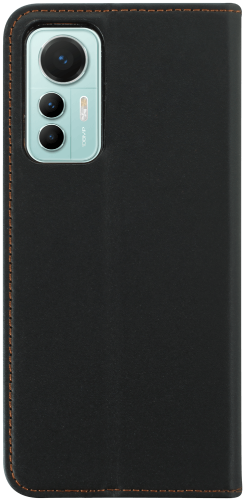 Xiaomi 12 Lite oldalra nyíló flipes bőrtok valódi bőr fekete