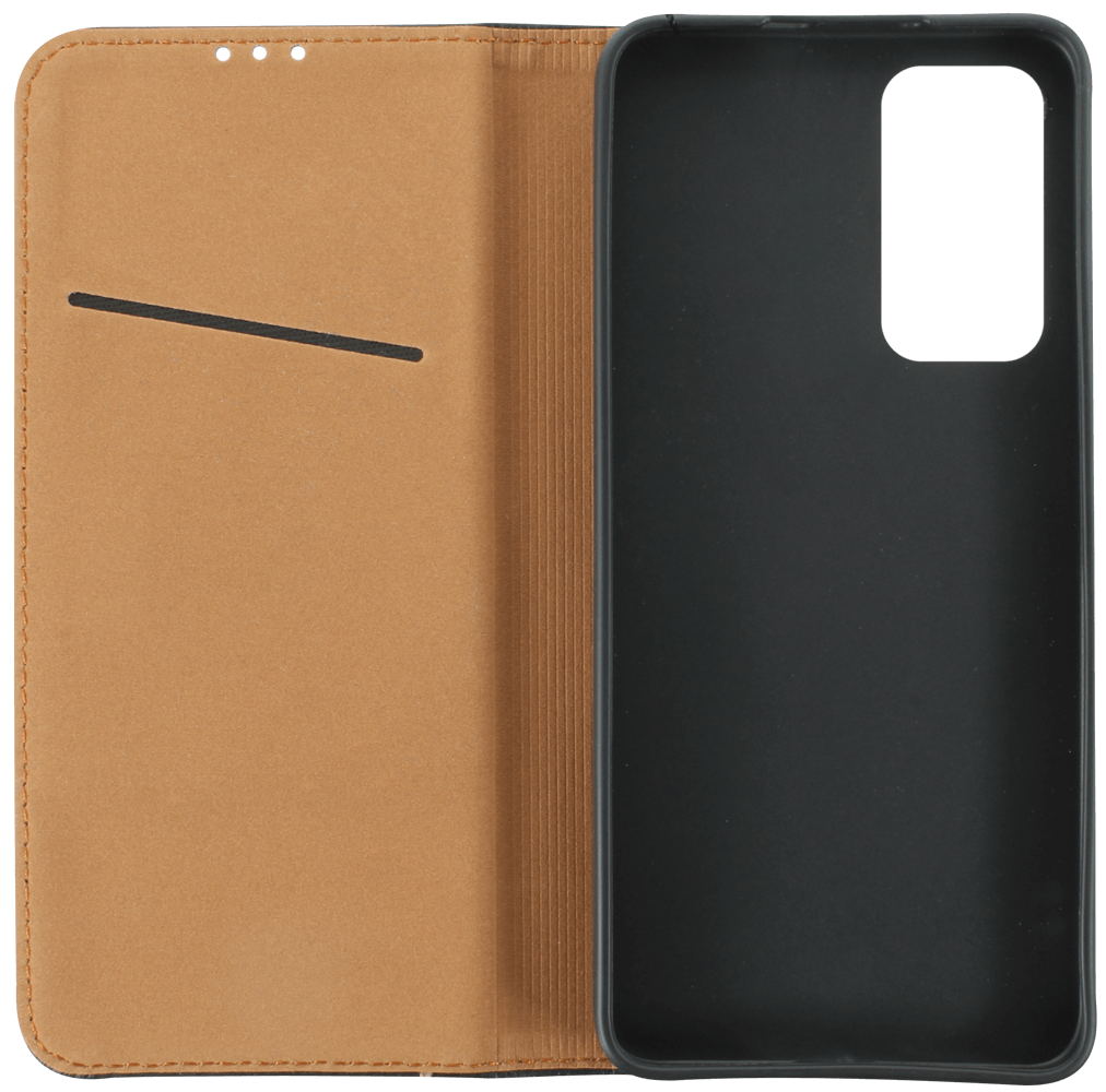 Xiaomi 12 Lite oldalra nyíló flipes bőrtok valódi bőr fekete