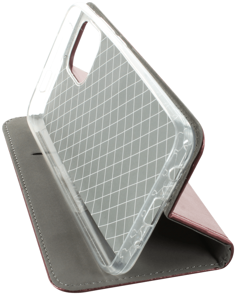 Xiaomi Redmi A1 oldalra nyíló flipes bőrtok asztali tartó funkciós bordó