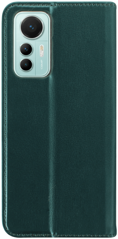 Xiaomi 12 Lite oldalra nyíló flipes bőrtok asztali tartó funkciós sötétzöld