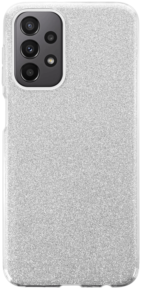 Samsung Galaxy A23 (SM-A235F) szilikon tok kivehető ezüst csillámporos réteg átlátszó