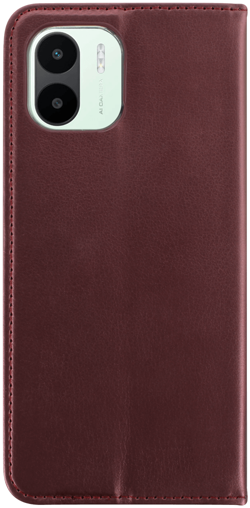 Xiaomi Redmi A2 oldalra nyíló flipes bőrtok asztali tartó funkciós bordó