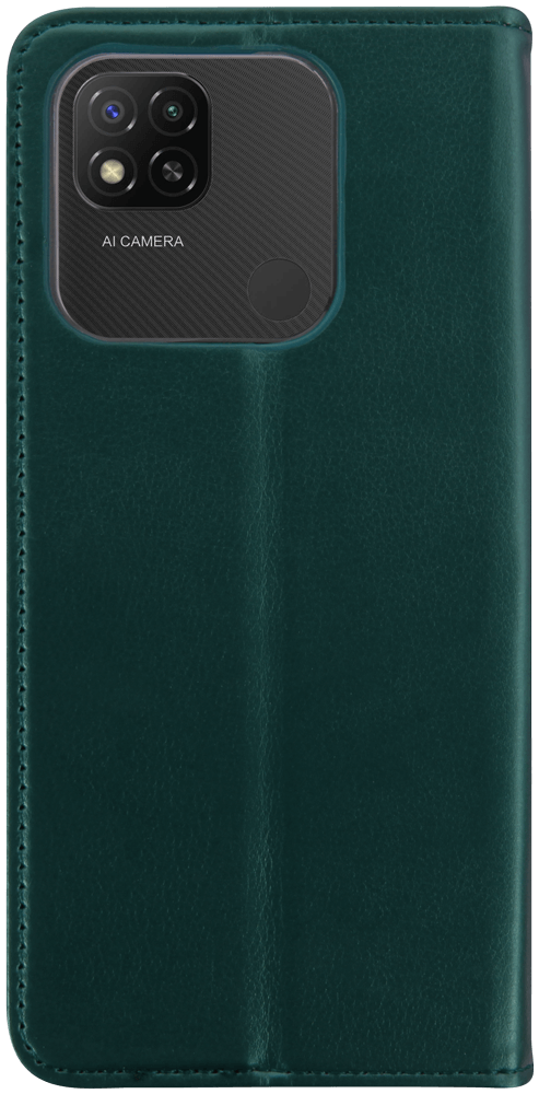 Xiaomi Redmi 10A oldalra nyíló flipes bőrtok asztali tartó funkciós sötétzöld