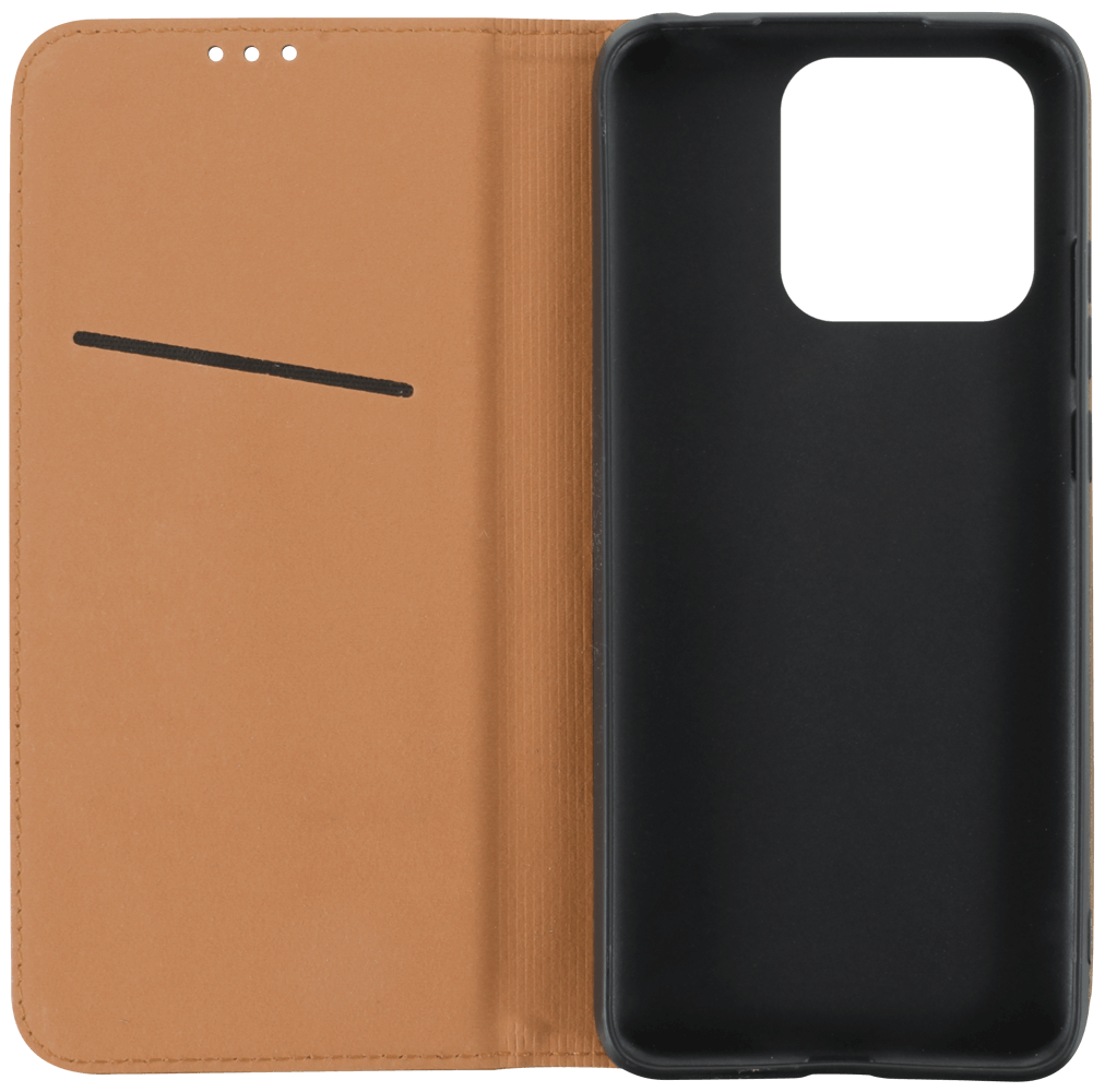 Xiaomi Redmi 10C oldalra nyíló flipes bőrtok valódi bőr barna