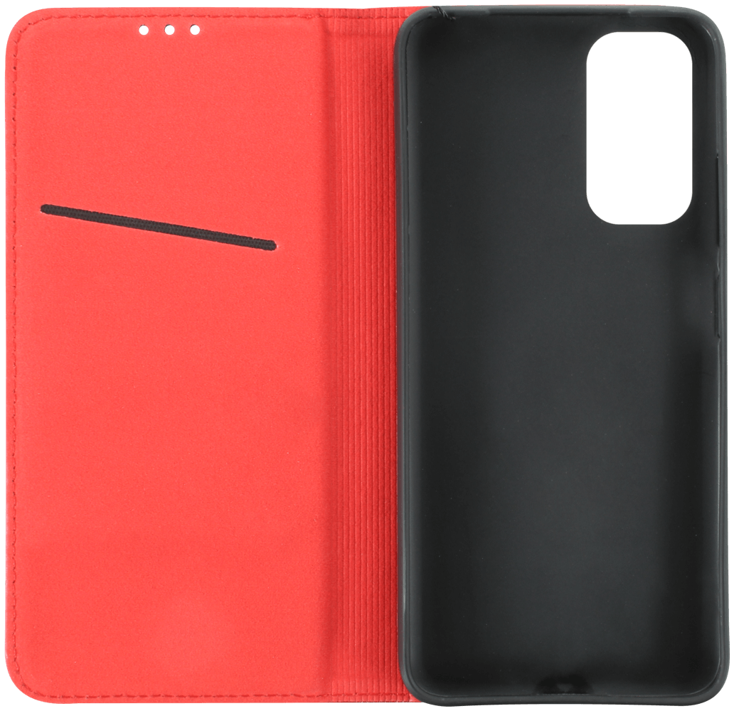 Xiaomi Redmi Note 11S oldalra nyíló flipes bőrtok valódi bőr piros