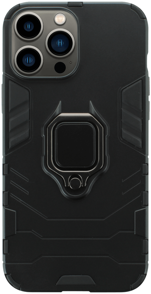 Apple iPhone 13 Pro Max ütésálló tok légpárnás sarkas, hibrid Ring Armor fekete