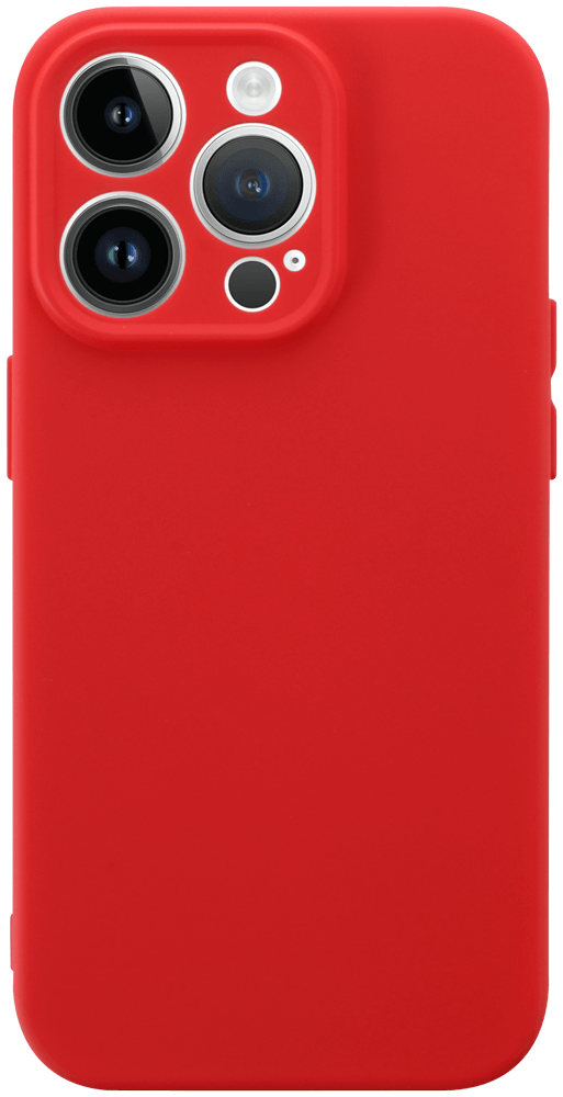 Apple iPhone 14 Pro szilikon tok kameravédővel matt piros