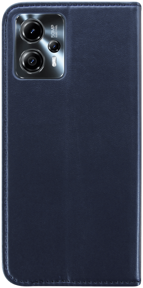 Motorola Moto G13 oldalra nyíló flipes bőrtok asztali tartó funkciós sötétkék