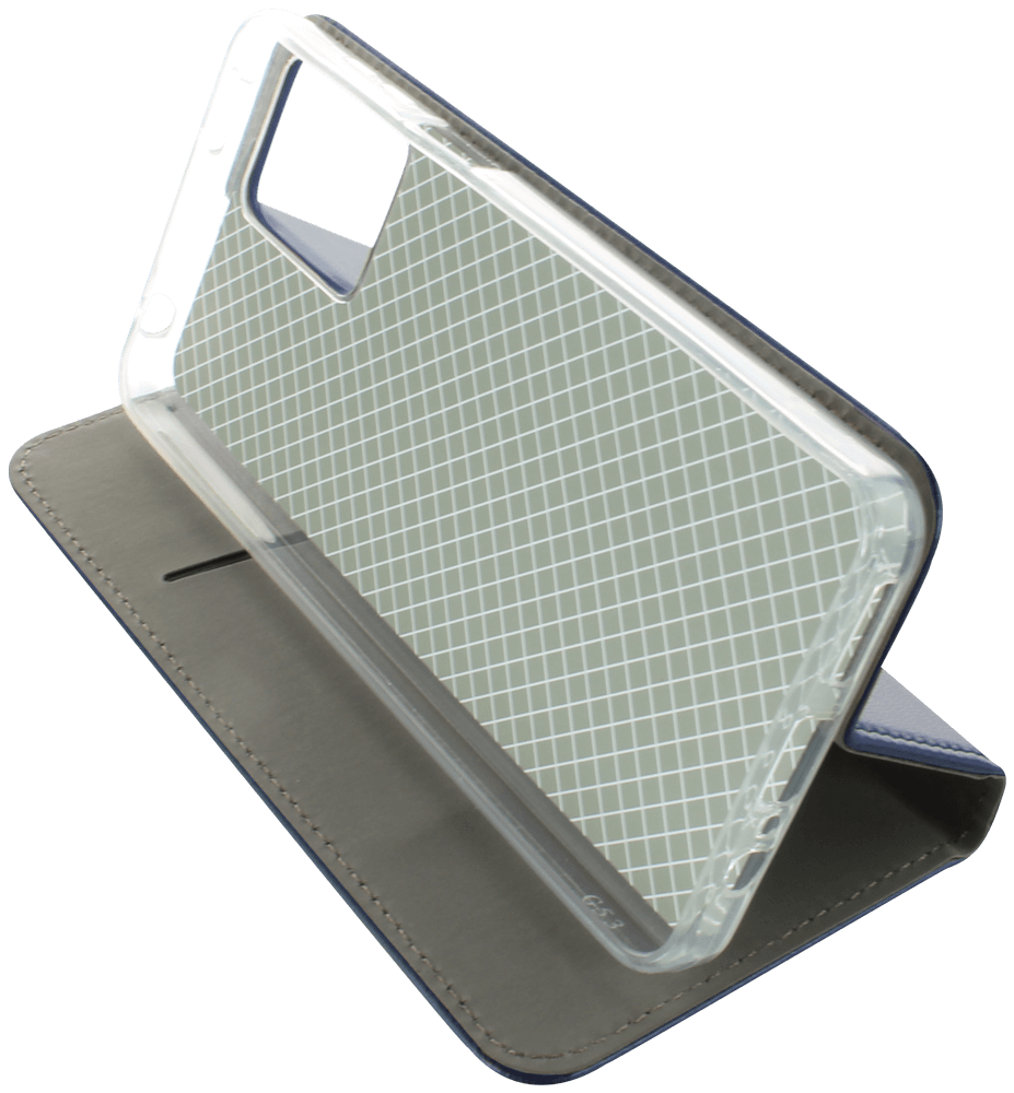 Motorola Moto G13 oldalra nyíló flipes bőrtok asztali tartó funkciós sötétkék