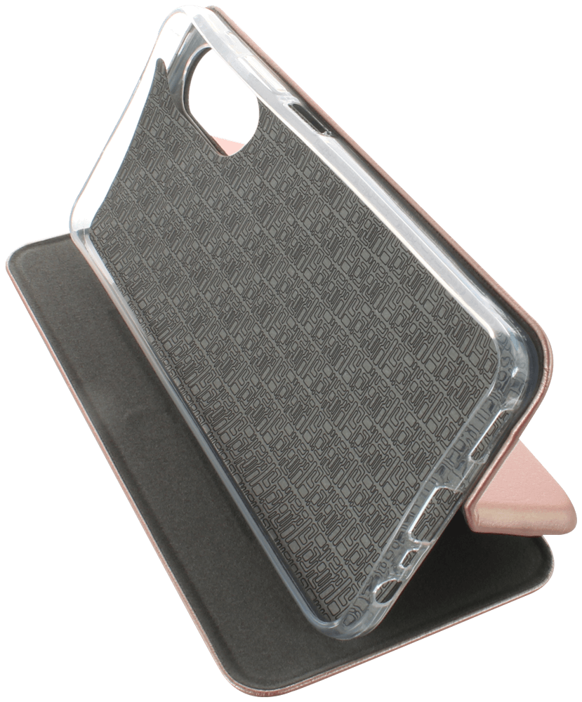 Oppo A17 oldalra nyíló mágneses flipes bőrtok prémium minőség rozéarany