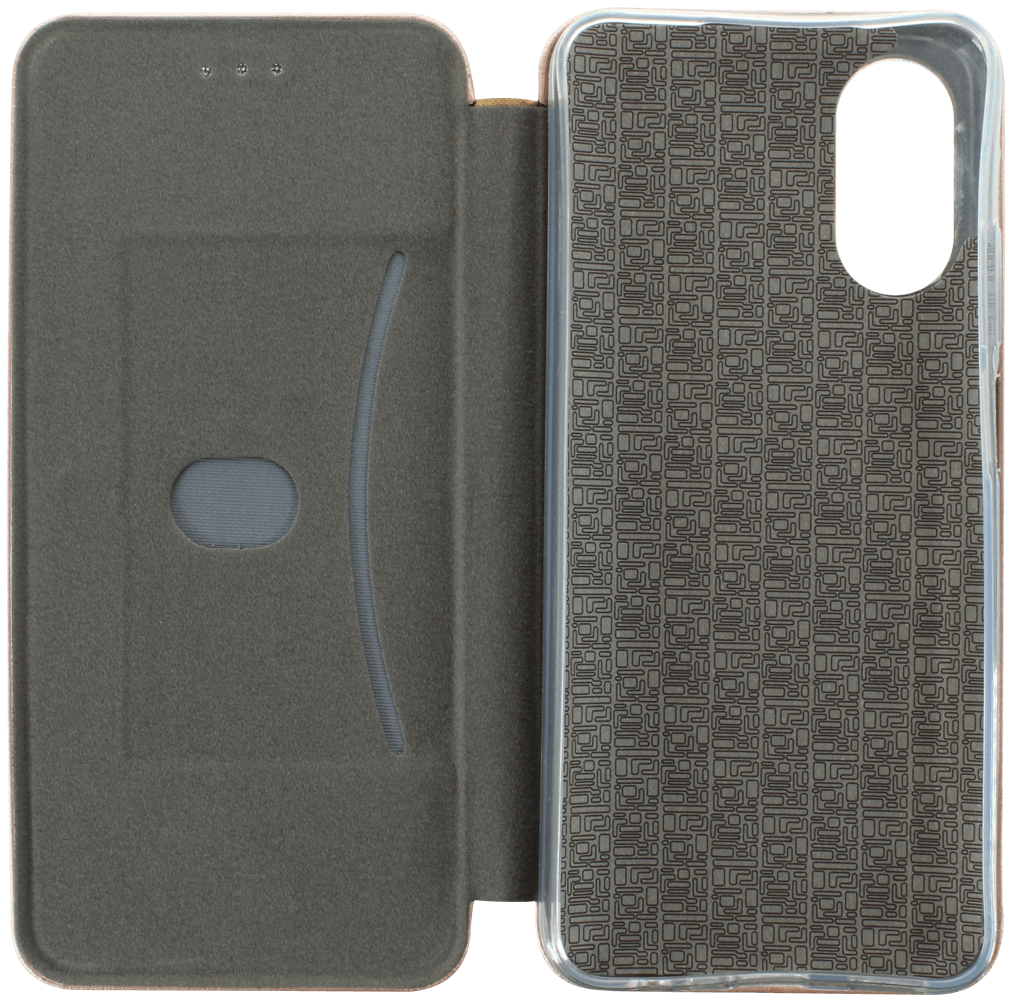 Oppo A17 oldalra nyíló mágneses flipes bőrtok prémium minőség rozéarany